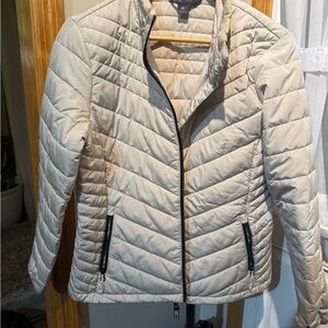 Free Country Quilted Puffer Jacket in Light Beige